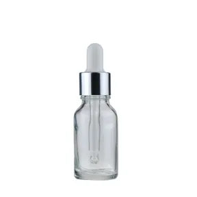 Transparant Glass Serum Bottle Silver
